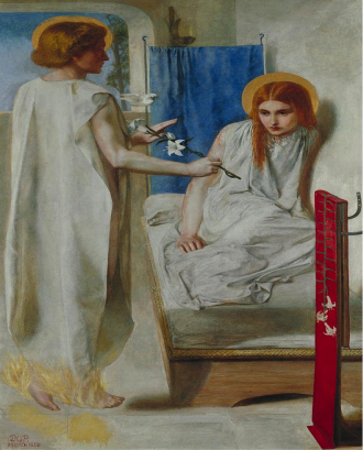 Photo Credit: Ecce Ancilla Domini by Dante Gabriel Rossetti, 1850, sourced from the Google Art Project